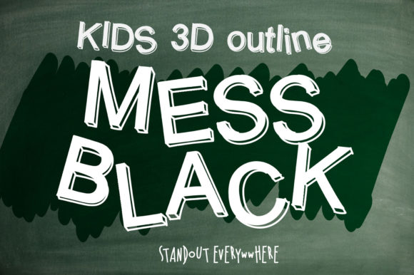 Kids 3D Outline Mess Black: A Playful Display Typeface for Warm Editorial Moments
