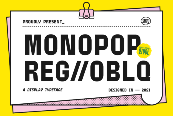 Monopop: A Playful Display Font for Handmade Labels & Printables